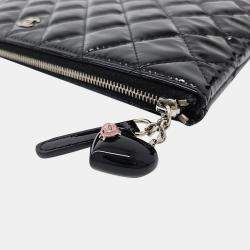 Pre Owned Chanel Camellia Patent Clutch Neodium