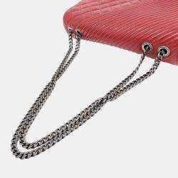Chanel Red Leather Chain Shoulder Bag