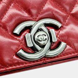Chanel Red Leather Chain Shoulder Bag