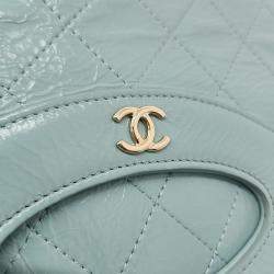 Chanel Turqoise Shiny Crumpled Calfskin Large 31 Pouch 