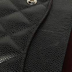 Chanel Black Quilted Caviar Leather Jumbo Classic Double Flap Bag