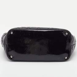 Pre Owned Chanel Black Quilted Patent Leather CC Timeless Tote