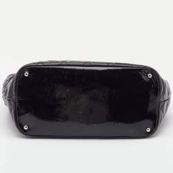 Chanel Black Quilted Patent Leather CC Timeless Tote