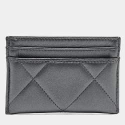 Chanel Grey Quilted Leather 19 Card Holder