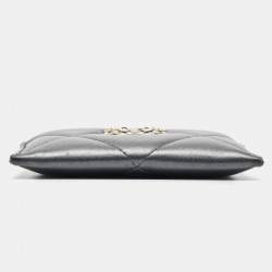 Chanel Grey Quilted Leather 19 Card Holder
