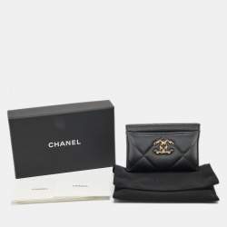 Chanel Grey Quilted Leather 19 Card Holder
