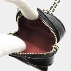 Chanel Black Lambskin Mini CC In Love Heart Bag