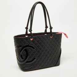 Pre Owned Chanel Black Quilted Leather Large Ligne Cambon Tote 