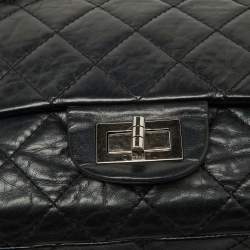 Chanel Black Quilted Aged Leather Reissue 2.55 Classic 227 Flap Bag