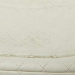 Chanel Off White Quilted Caviar Leather Maxi Classic Single Flap Bag