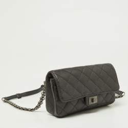 Pre Owned Chanel Grey Quilted Leather Reissue 2.55 Waist Belt Bag