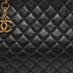 Pre Owned Chanel Black Quilted Leather Just Mademoiselle Bowler Bag