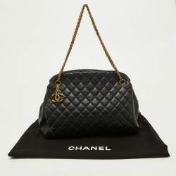 Pre Owned Chanel Black Quilted Leather Just Mademoiselle Bowler Bag