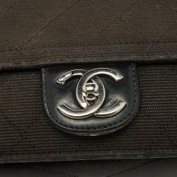 Chanel Black Quilted Canvas and Leather CC Flap Shoulder Bag