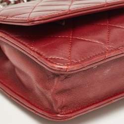 Chanel Burgundy Quilted Leather Classic Wallet on Chain 
