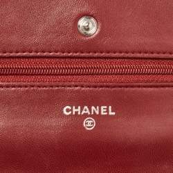 Chanel Burgundy Quilted Leather Classic Wallet on Chain 