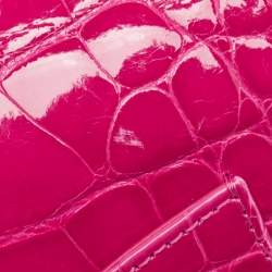 Pre Owned حقيبة شانيل كلاسيك جلد وجلد لامع أسود/ أحمر بقلاب مزدوج متوسطة