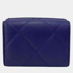 Chanel Purple Lambskin Leather 19 Trifold Wallet  