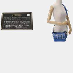 CHANEL Blue Tweed/Calf Small Gabrielle de Chanel  Hobo Shoulder Bag