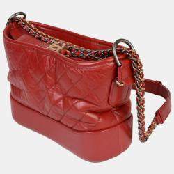 Chanel Red Calfskin Gold/Chain Gabriel de Chanel Hobo Bag 