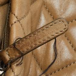Pre Owned Chanel Beige Quilted Leather Jumbo Coco Rain Flap Bag