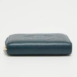 Pre Owned Chanel Dark Blue Caviar Leather CC Zip Coin Purse
