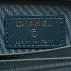 Pre Owned Chanel Dark Blue Caviar Leather CC Zip Coin Purse