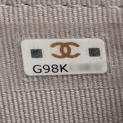 Pre Owned Chanel Grey Quilted Leather Flap Card Holder