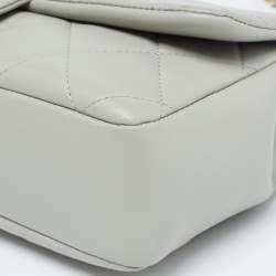 Chanel Grey Quilted Leather Resin Bi-Color Chain Flap Bag