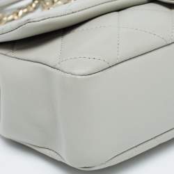 Chanel Grey Quilted Leather Resin Bi-Color Chain Flap Bag