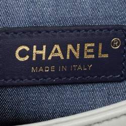 Chanel Grey Quilted Leather Resin Bi-Color Chain Flap Bag