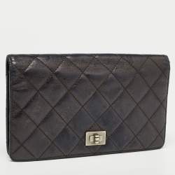 Chanel Black Quilted Leather Reissue Continental Wallet
