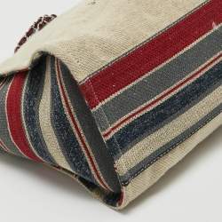 Chanel Multicolor Stripe Canvas and Leather Large Deauville Shopper Tote