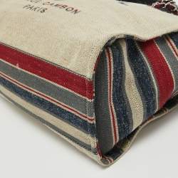 Chanel Multicolor Stripe Canvas and Leather Large Deauville Shopper Tote