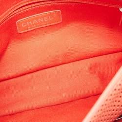 Pre Owned Chanel Red Perforated Leather Up in the Air Flap Bag