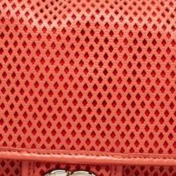 Pre Owned Chanel Red Perforated Leather Up in the Air Flap Bag