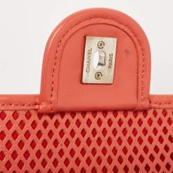 Pre Owned Chanel Red Perforated Leather Up in the Air Flap Bag
