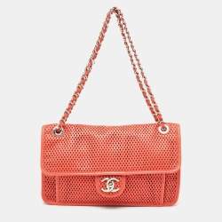 Pre Owned Chanel Red Perforated Leather Up in the Air Flap Bag