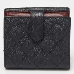 Pre Owned Chanel Black Caviar Leather CC Small Flap Wallet