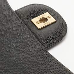 Chanel Black Quilted Caviar Leather Maxi Classic Single Flap Bag