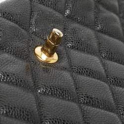 Chanel Black Quilted Caviar Leather Maxi Classic Single Flap Bag