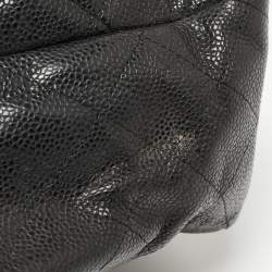 Chanel Black Quilted Caviar Leather Maxi Classic Single Flap Bag