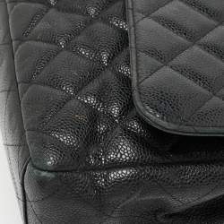 Chanel Black Quilted Caviar Leather Maxi Classic Single Flap Bag