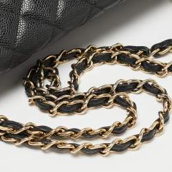 Chanel Black Quilted Caviar Leather Maxi Classic Single Flap Bag