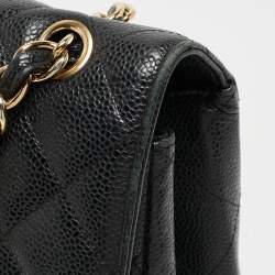 Chanel Black Quilted Caviar Leather Maxi Classic Single Flap Bag