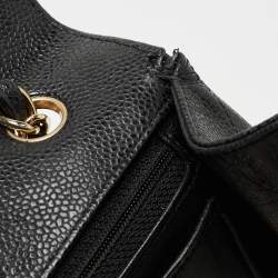 Chanel Black Quilted Caviar Leather Maxi Classic Single Flap Bag