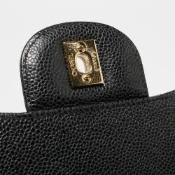 Chanel Black Quilted Caviar Leather Maxi Classic Single Flap Bag