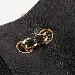 Chanel Black Quilted Caviar Leather Maxi Classic Single Flap Bag