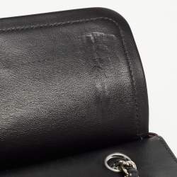 Pre Owned Chanel Black Chevron Leather Medium Classic Double Flap Bag