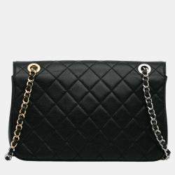 Pre Owned Chanel Black Quilted Classic Single Flap